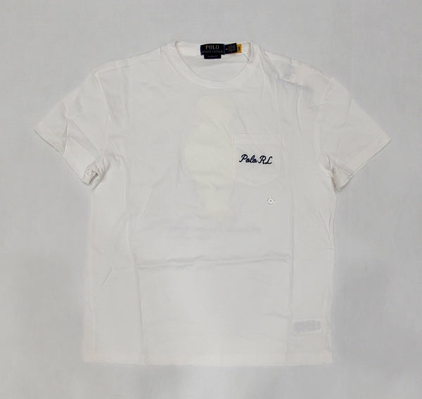 Nwt Polo Ralph Lauren White With Teddy Bear Wearing White Sweater Pocket Classic Fit Tee - Unique Style