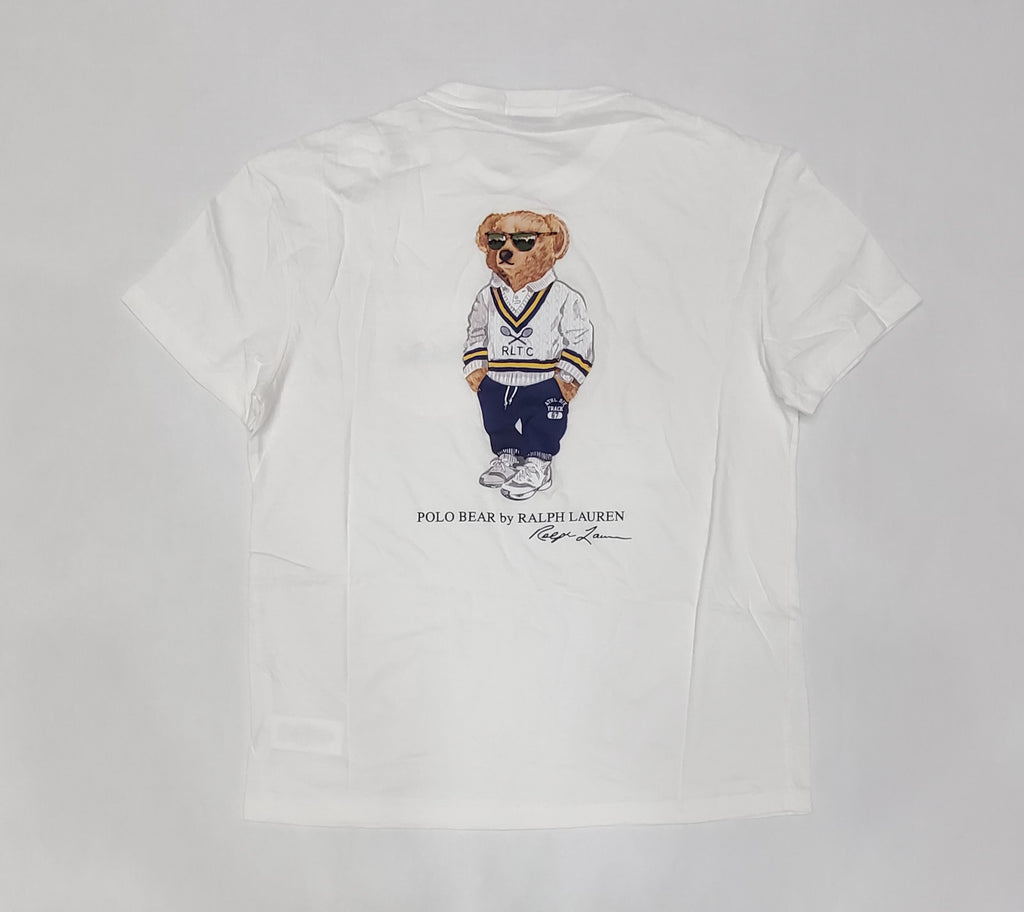 Nwt Polo Ralph Lauren White With Teddy Bear Wearing White Sweater Pocket Classic Fit Tee u