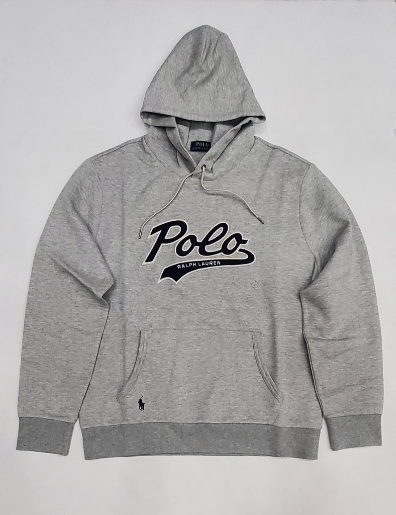 Nwt Polo Ralph Lauren Grey/Navy Script Patch Hoodie