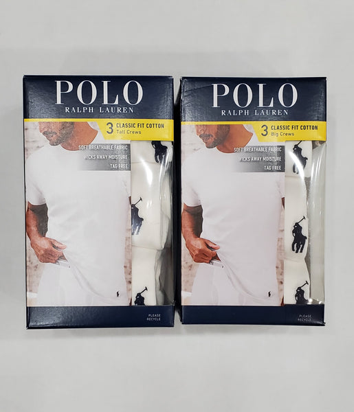 Polo Ralph Lauren Big & Tall Classic Fit 3 Pack Crewneck Tee - Unique Style