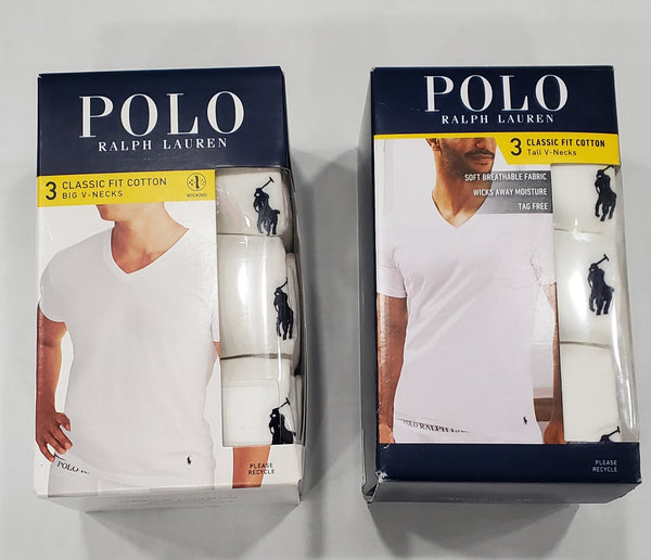 Polo Ralph Lauren Big & Tall Classic Fit 3 Pack V-Neck Tee - Unique Style