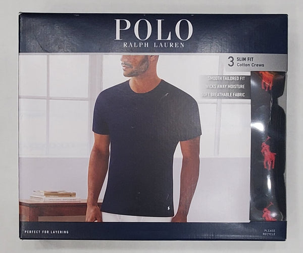 Polo Ralph Lauren Slim Fit 3 Pack Crewneck Black Tee - Unique Style