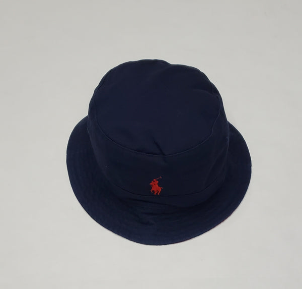 Nwt  Polo Ralph Lauren Plaid/Navy Reversible Pony Bucket Hat - Unique Style