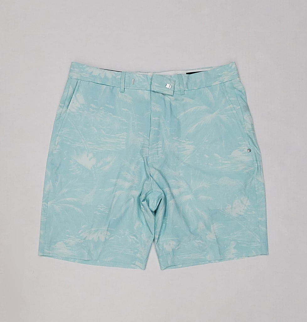 Nwt RLX Ralph Lauren Teal Beach Print Water Repellent Stretch Classic Fit Shorts