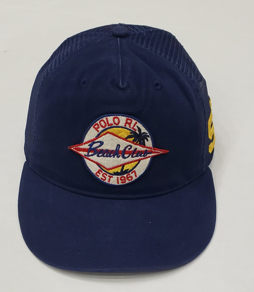 Nwt Polo Ralph Lauren Navy Beach Club #52 Trucker Snap Back Hat