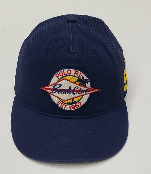 Nwt Polo Ralph Lauren Navy Beach Club #52 Trucker Snap Back Hat - Unique Style