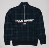 Nwt Polo Sport Green Plaid Half Zip Sweatshirt - Unique Style
