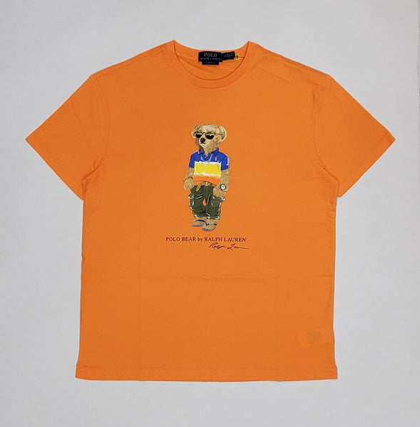 Nwt Polo Ralph Lauren Orange Teddy Bear Wearing Olive Pants Classic Fit Tee - Unique Style