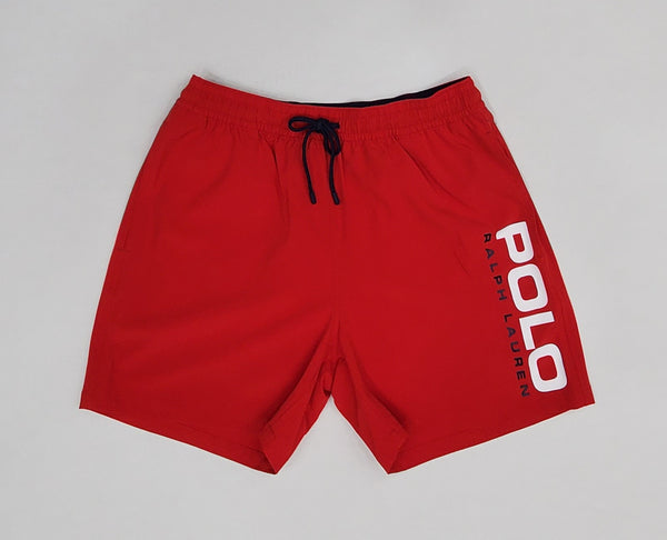 Nwt Polo Ralph Lauren Red Spellout Swim Trunks - Unique Style