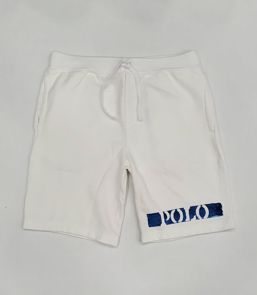 Nwt Polo Ralph Laure White/Blue Printed Spellout Shorts