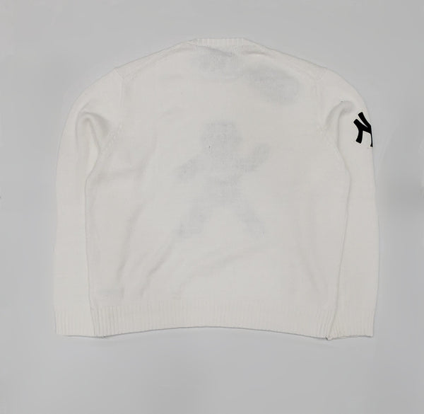 Nwt Polo Ralph Lauren White Yankees Bear Sweater - Unique Style
