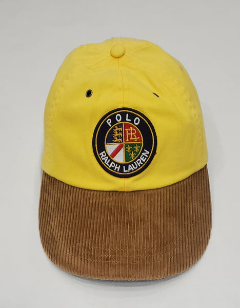 Nwt Polo Ralph Lauren Yellow Cookie Corduroy Leather Strap Hat - Unique Style