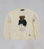 Nwt Polo Ralph Lauren Women's Cream Teddy Bear Cotton Sweater - Unique Style