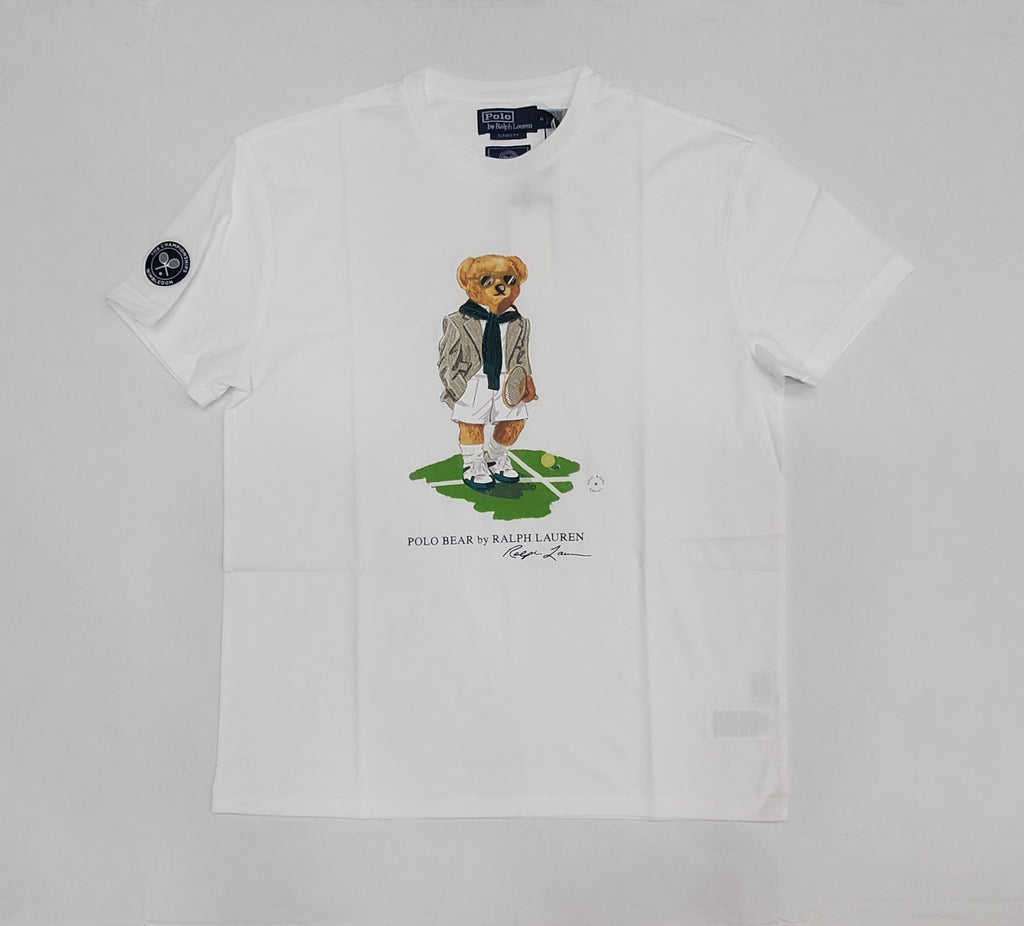 Nwt Polo Ralph Lauren White Tennis Teddy Bear Classic Fit Tee