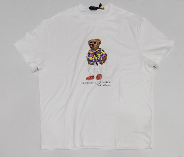 Nwt Polo Ralph Lauren White Teddy Bear Wearing Hawaii Button Classic Fit Tee - Unique Style