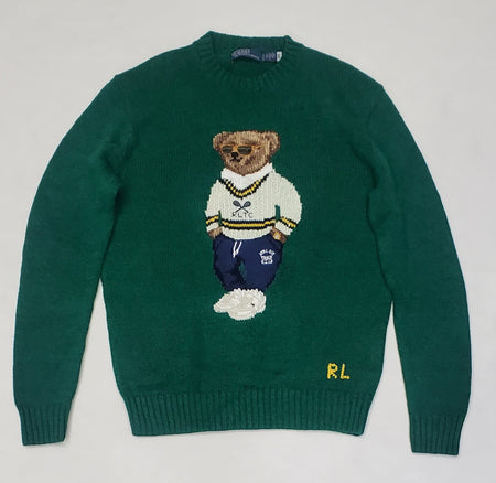 POLO RALPH LAUREN LIGHT GREY COTTON V-NECK SWEATER