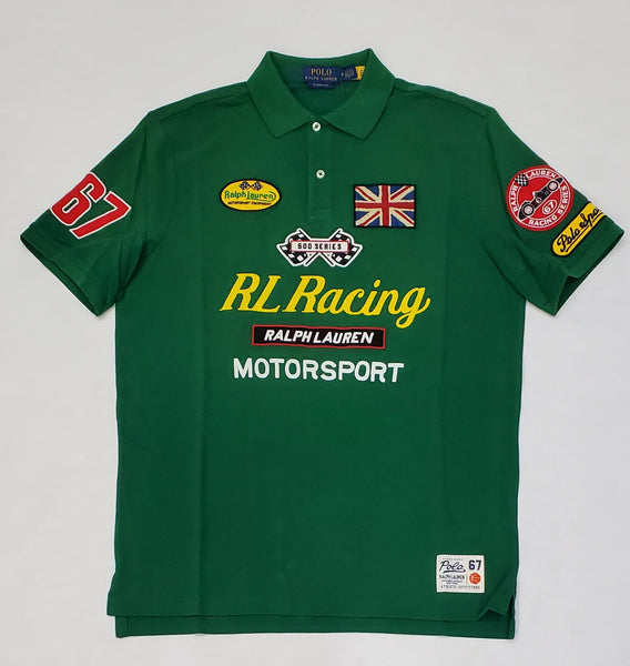 Nwt Polo Ralph Lauren Green RL Racing Motor Sport #67 500 Series Classic Fit Polo - Unique Style
