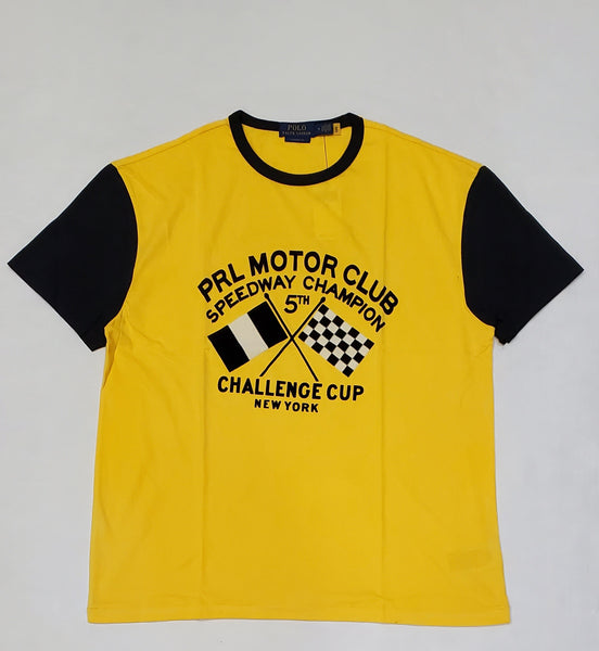 Nwt Polo Ralph Lauren Yellow/Black 5TH PRL Motor Club Speedway Championship Classic Fit Tee - Unique Style