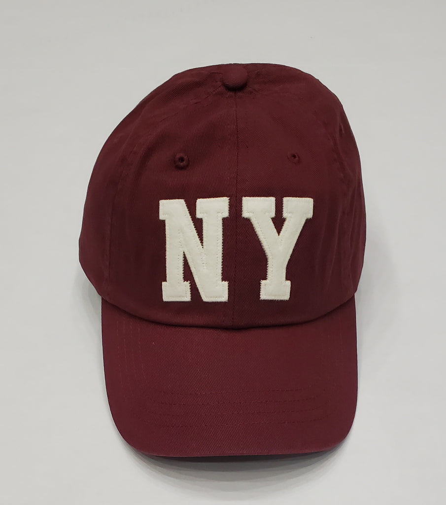 Nwt Polo Ralph Lauren Burgundy NY Adjustable Hat