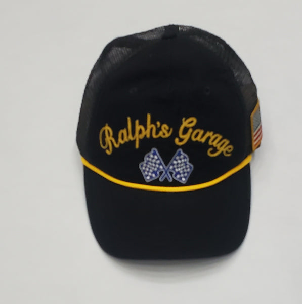 Nwt Polo Ralph Lauren Black Ralph's Garage Trucker Hat - Unique Style