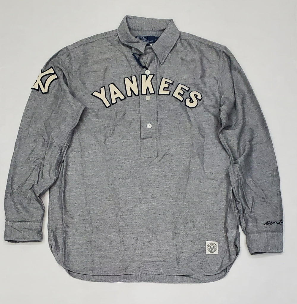 Nwt Polo Ralph Grey Yankees NY Long Sleeve Polo