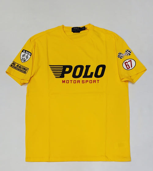 Nwt Polo Ralph Lauren Yellow  Racing 67 Motor Sport Classic Fit Tee - Unique Style
