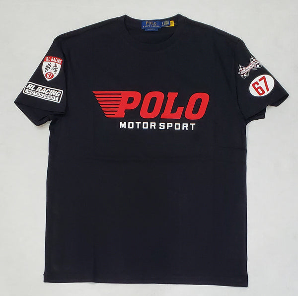 Nwt Polo Ralph Lauren Black Racing 67 Motor Sport Classic Fit Tee - Unique Style