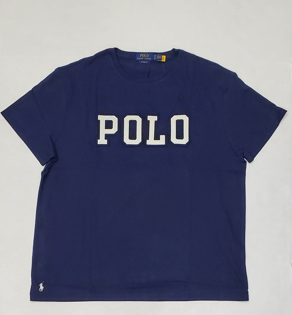 Nwt Polo Ralph Lauren Navy Spellout Patch Classic Fit Tee