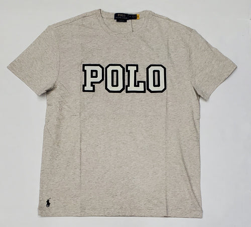 Nwt Polo Ralph Lauren Grey Heather Spellout Patch Classic Fit Tee - Unique Style