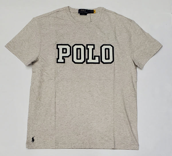 Nwt Polo Ralph Lauren Grey Heather Spellout Patch Classic Fit Tee - Unique Style