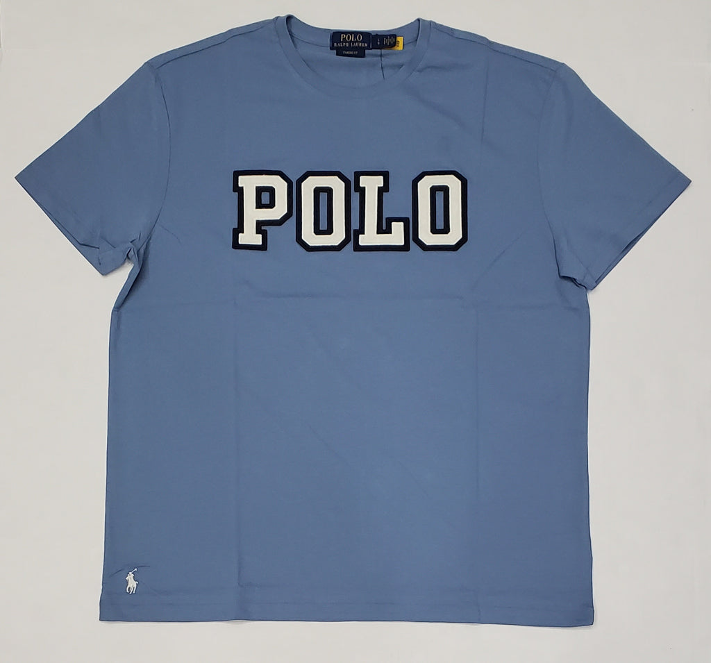 Nwt Polo Ralph Lauren Blue Spellout Patch Classic Fit Tee