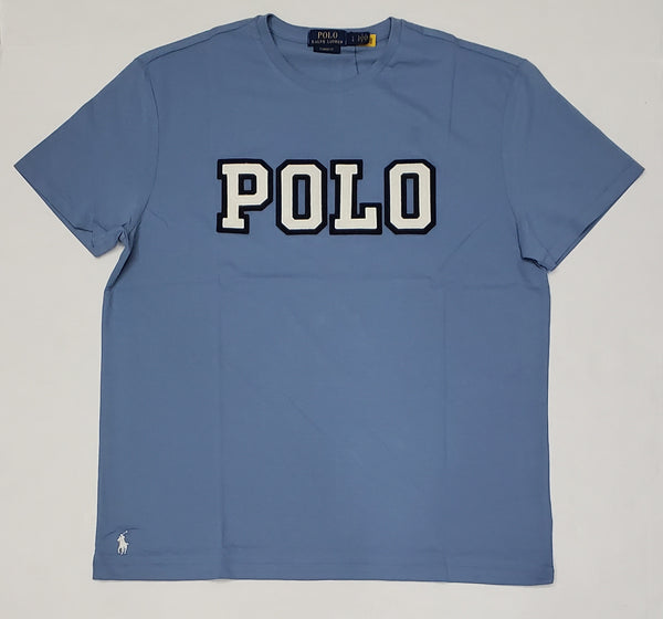 Nwt Polo Ralph Lauren Blue Spellout Patch Classic Fit Tee - Unique Style