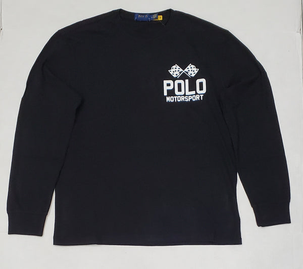 Nwt Polo Ralph Lauren Black Motor Sport Long Sleeve Classic Fit Tee - Unique Style