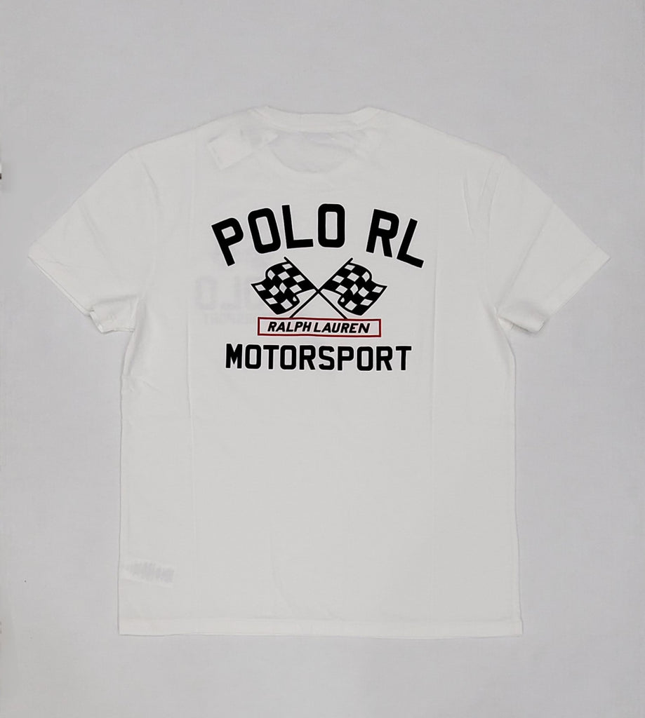 Nwt Polo Ralph Lauren White Motor Sport Classic Fit Tee