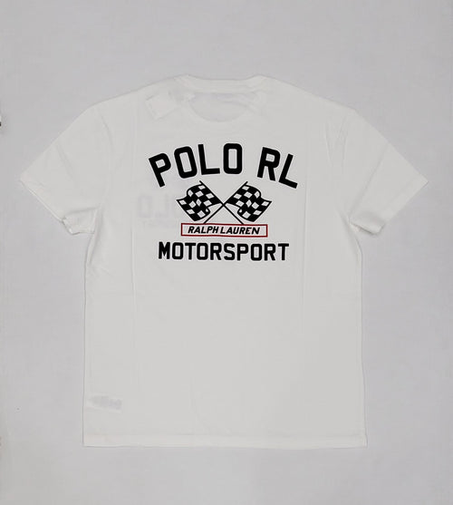 Nwt Polo Ralph Lauren White Motor Sport Classic Fit Tee - Unique Style