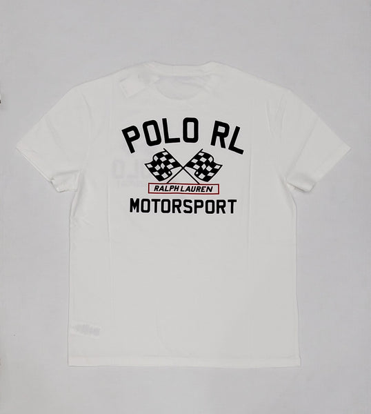 Nwt Polo Ralph Lauren White Motor Sport Classic Fit Tee - Unique Style