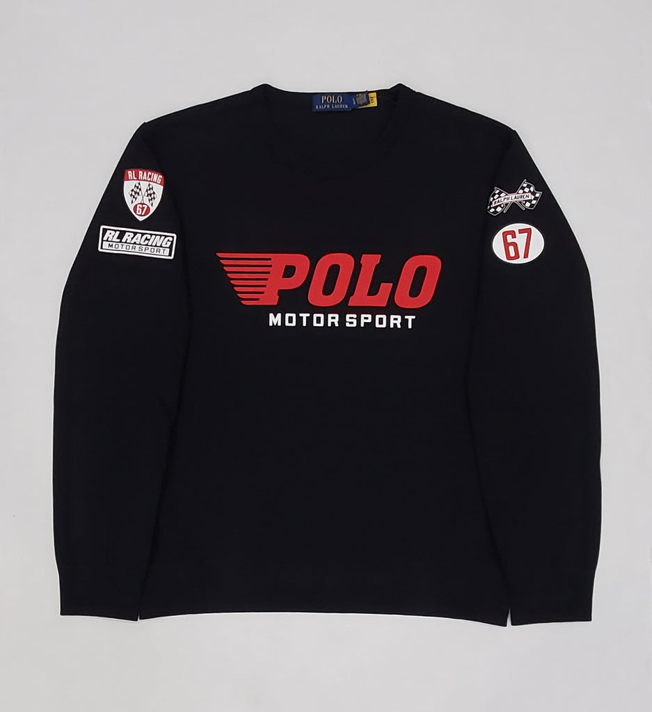 Nwt Polo Ralph Lauren Black Racing 67 Motor Sport Sweatshirt