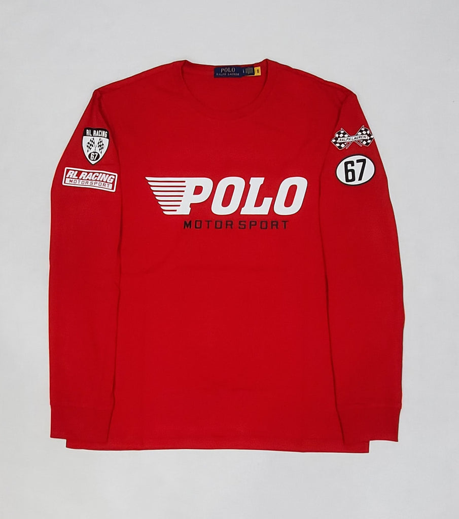 Nwt Polo Ralph Lauren Red Motor Sport Long Sleeve Classic Fit Tee