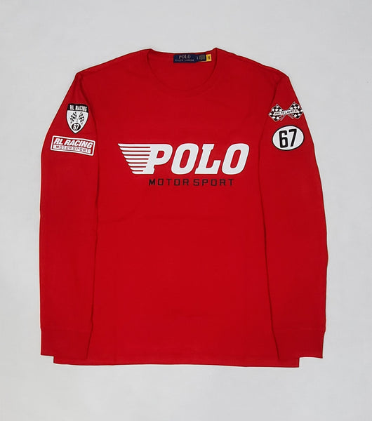Nwt Polo Ralph Lauren Red Motor Sport Long Sleeve Classic Fit Tee - Unique Style