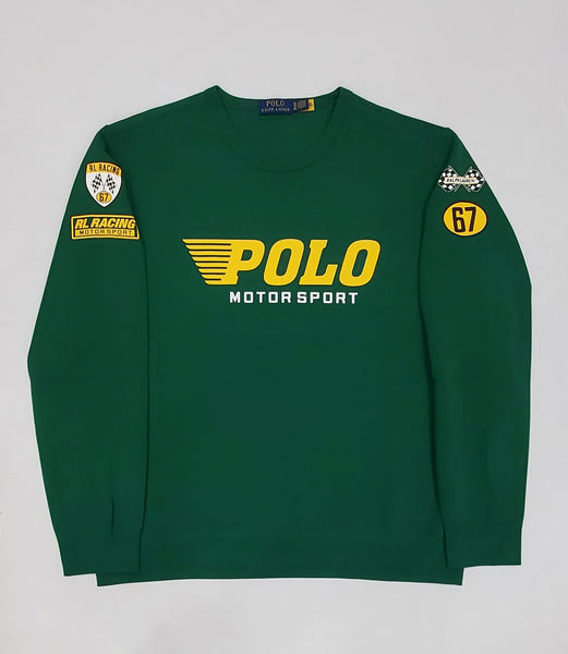 Nwt Polo Ralph Lauren Green Racing 67 Motor Sport Sweatshirt - Unique Style