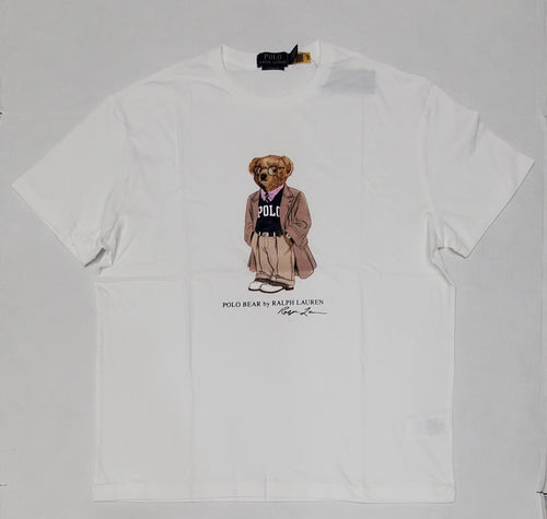 Nwt Polo Ralph Lauren White Grandpa Teddy Bear Classic Fit Tee - Unique Style