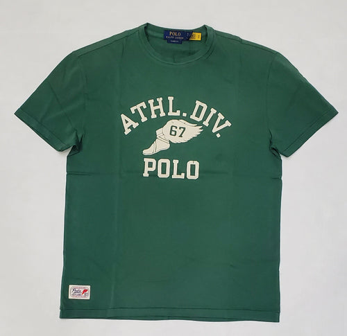 Nwt Polo Ralph Lauren Green Athl DIV 67 P-Wing Foot Classic Fit Tee - Unique Style