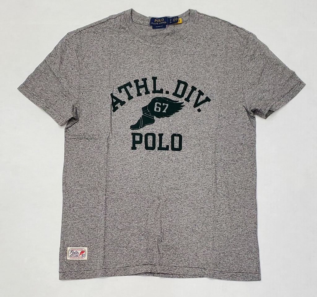 Nwt Polo Ralph Lauren Grey Athl DIV 67 P-Wing Foot Classic Fit Tee