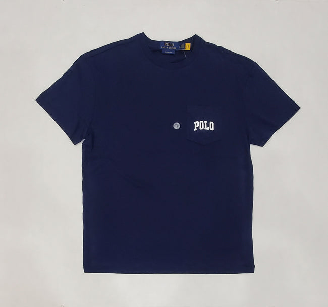 Nwt Polo Ralph Lauren Navy Grandpa Teddy Bear Logo Pocket Classic Fit Tee - Unique Style