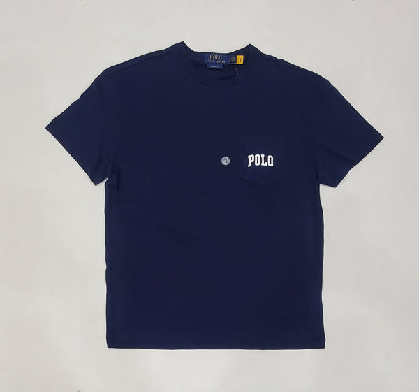 Nwt Polo Ralph Lauren Navy Grandpa Teddy Bear Logo Pocket Classic Fit Tee - Unique Style