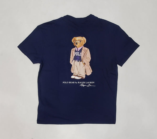 Nwt Polo Ralph Lauren Navy Grandpa Teddy Bear Logo Pocket Classic Fit Tee - Unique Style