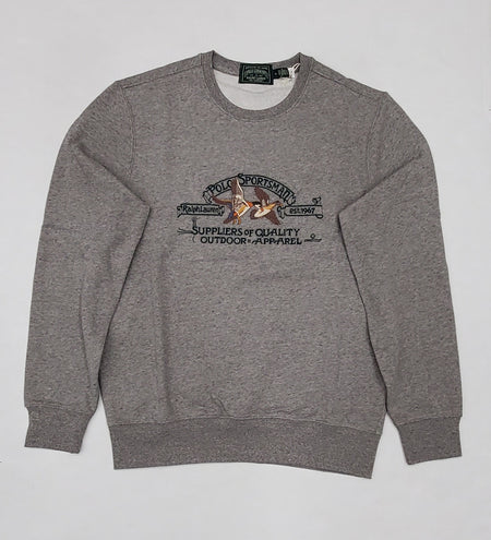 POLO RALPH LAUREN LIGHT GREY COTTON V-NECK SWEATER