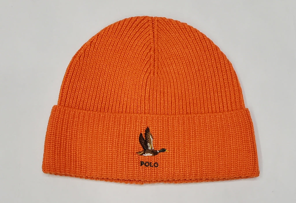 Nwt Polo Ralph Lauren Orange Mallard Duck Skully