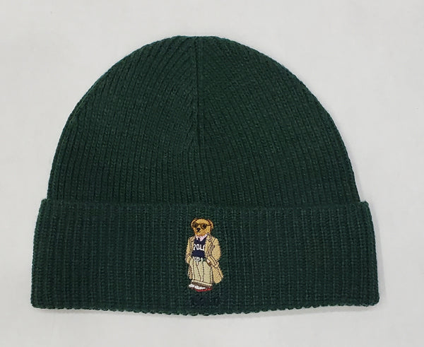 Nwt Polo Ralph Lauren Green Grandpa Teddy Bear Skully - Unique Style