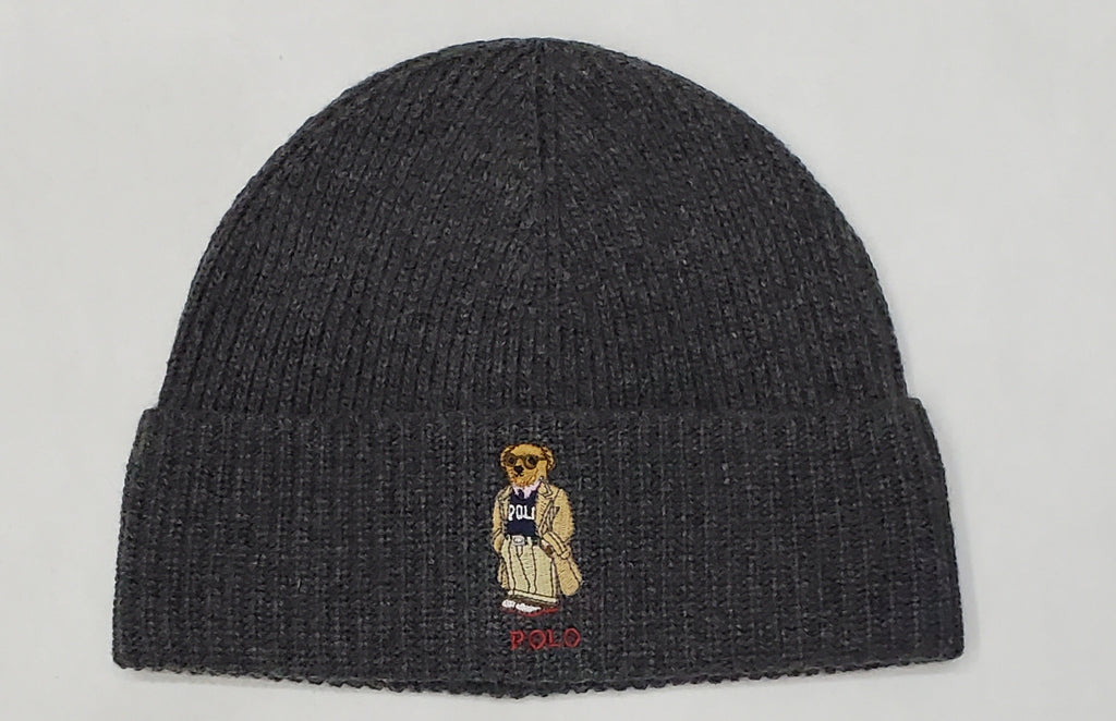Nwt Polo Ralph Lauren Grey Grandpa Teddy Bear Skully